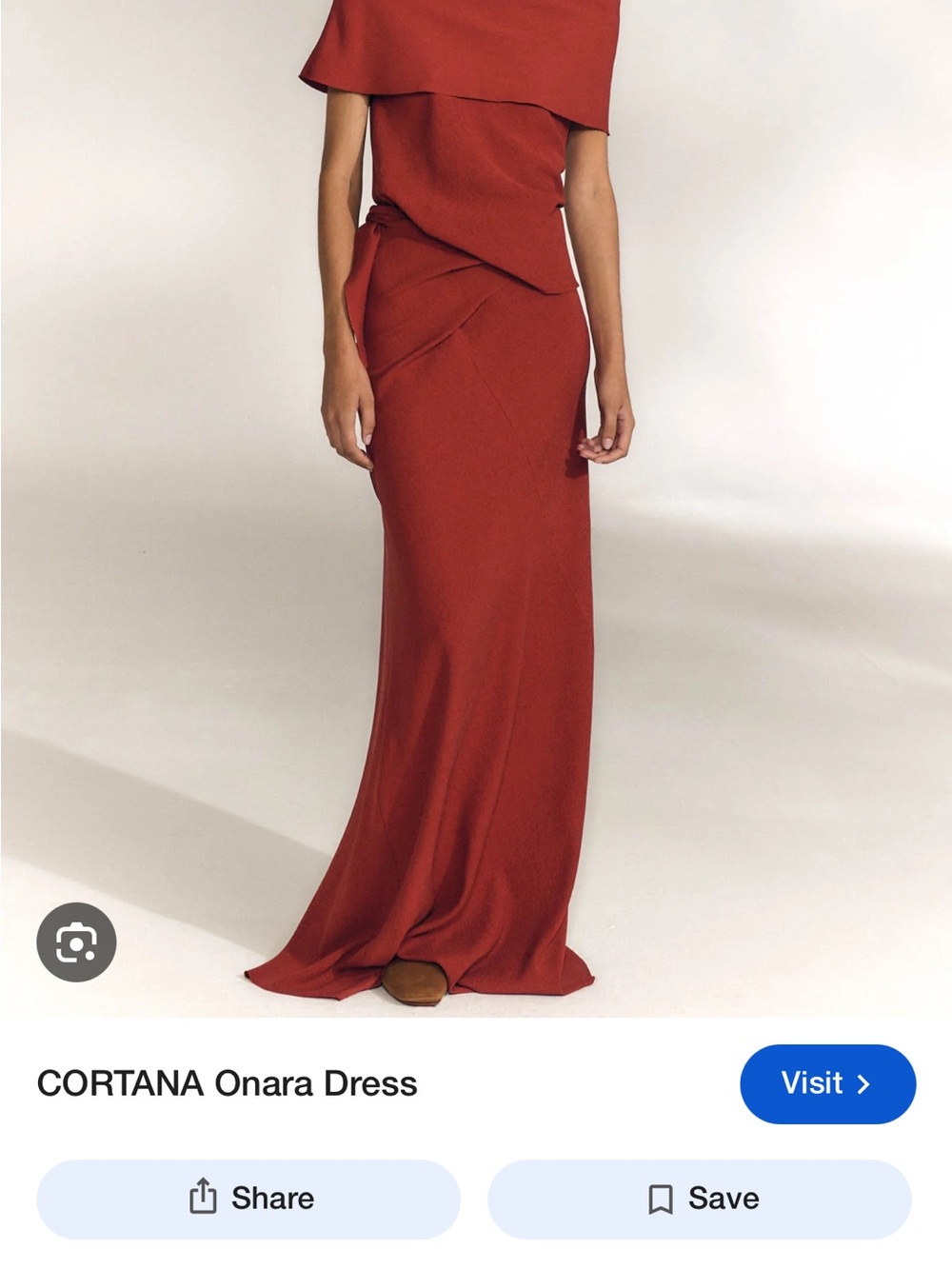 Cortana Onara Red Draped Evening Dress
